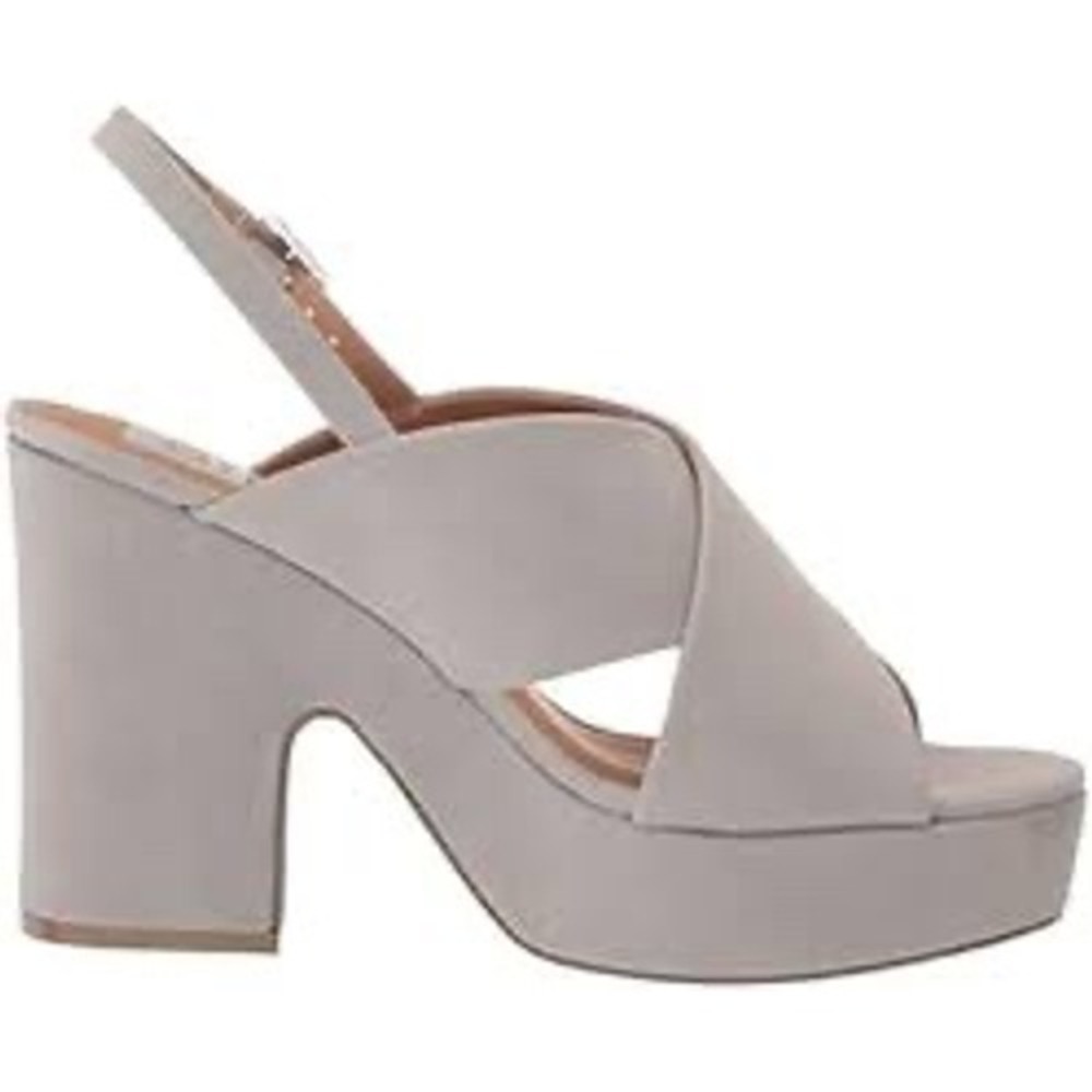 Platform Heels DV Dolce Vita Cypress Womens 11 Grey Crisscross Slingback Sandals